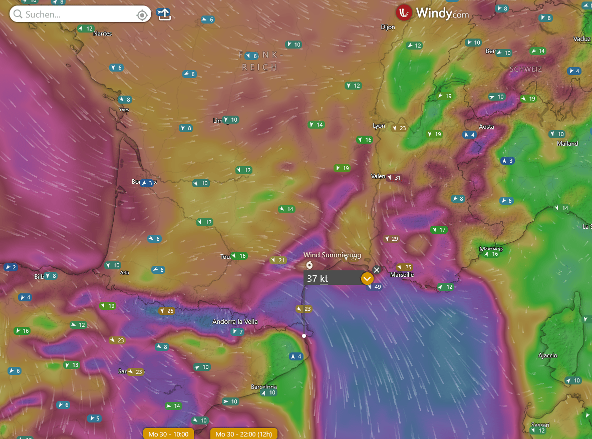 Windy.com - ein richtig guter Wettervorhersage-Kanal, vor allem wenn`s um professionelle Karten rund um Wind geht.